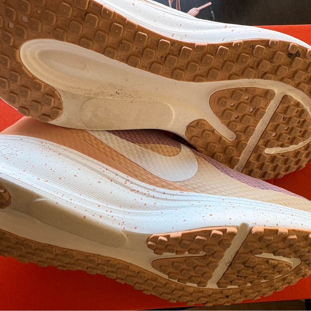 Nike Women's  Revolution 8 Pink and Tan Running Shoes - Picture 4 of 5